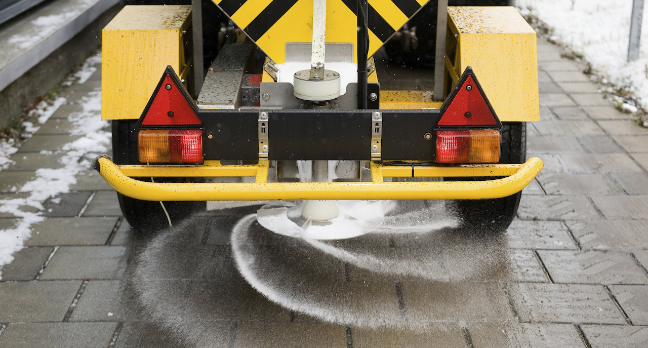 Salt on sidewalk Glendale